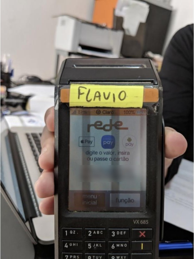 The card machine at the door